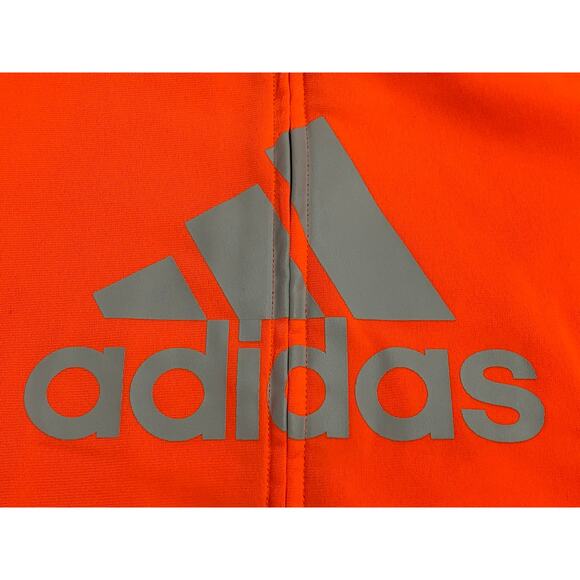 Adidas Youth Track Jacket Orange/Blue Size 7/8 (120) Striped Sleeve Logo Zip - Picture 5 of 7